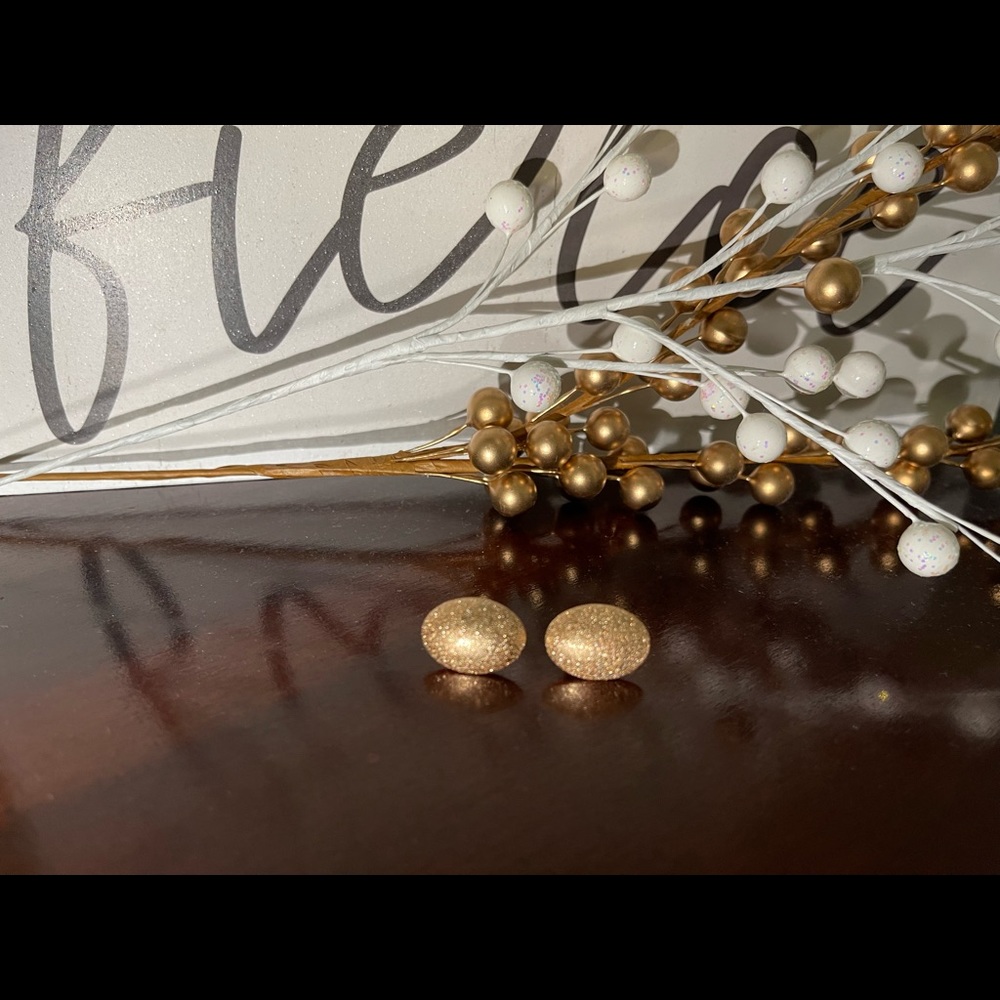 Gold Oval Studs